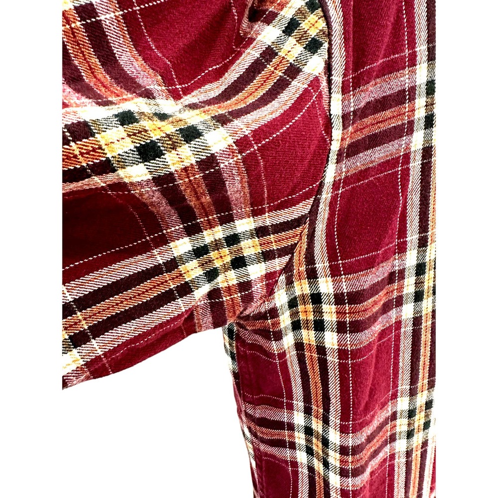 Magellan Sportswear Men’s XL Burgundy Plaid Flannel Long Sleeve Shirt - Picture 6 of 10
